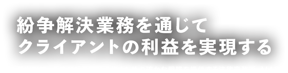 紛争解決業務を通じてクライアントの利益を実現する　MASSは、企業間の紛争を戦略的にサポートする新世代の法律事務所です
